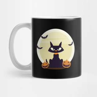 Black Cat Halloween Mug